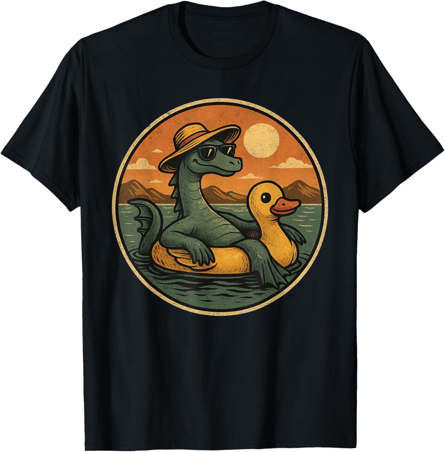 Loch Ness Monster Summer Vacation Float Retro Graphic Nessie T-Shirt