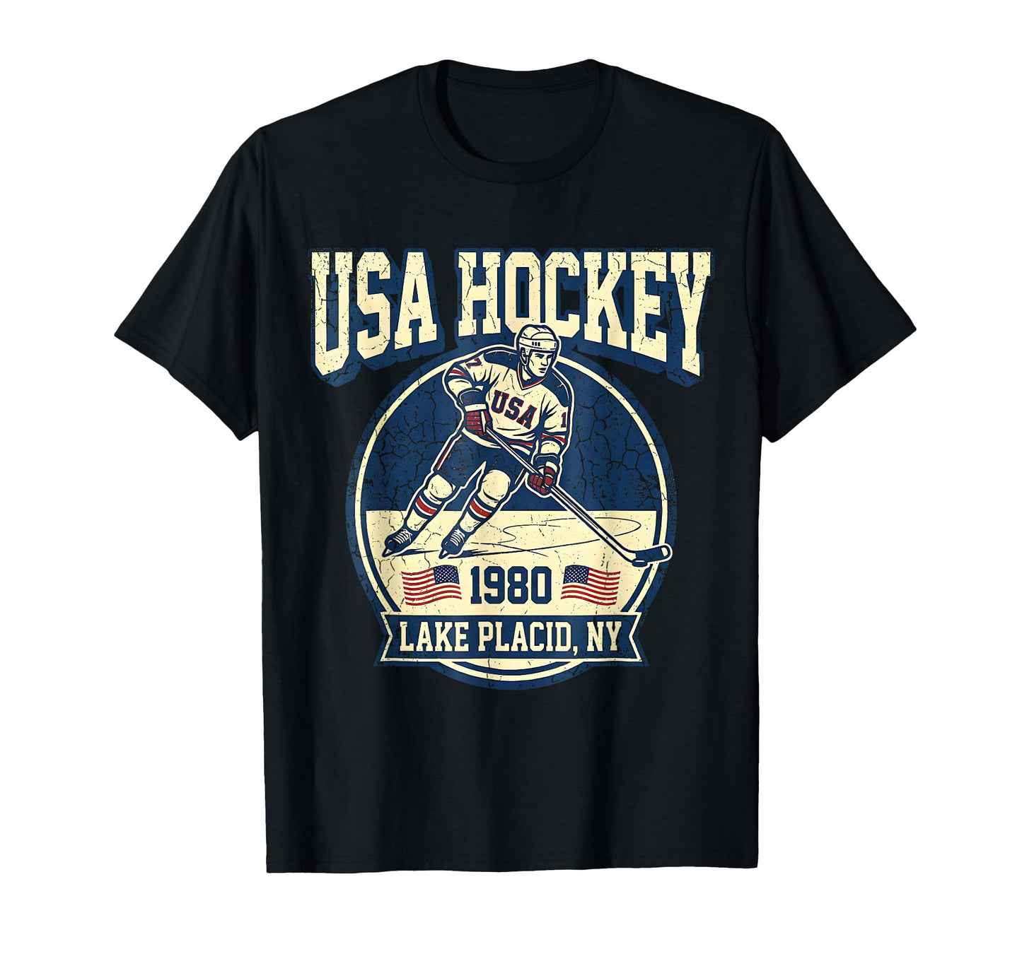 USA Hockey 1980 T-Shirt - T-Shirt | Black
