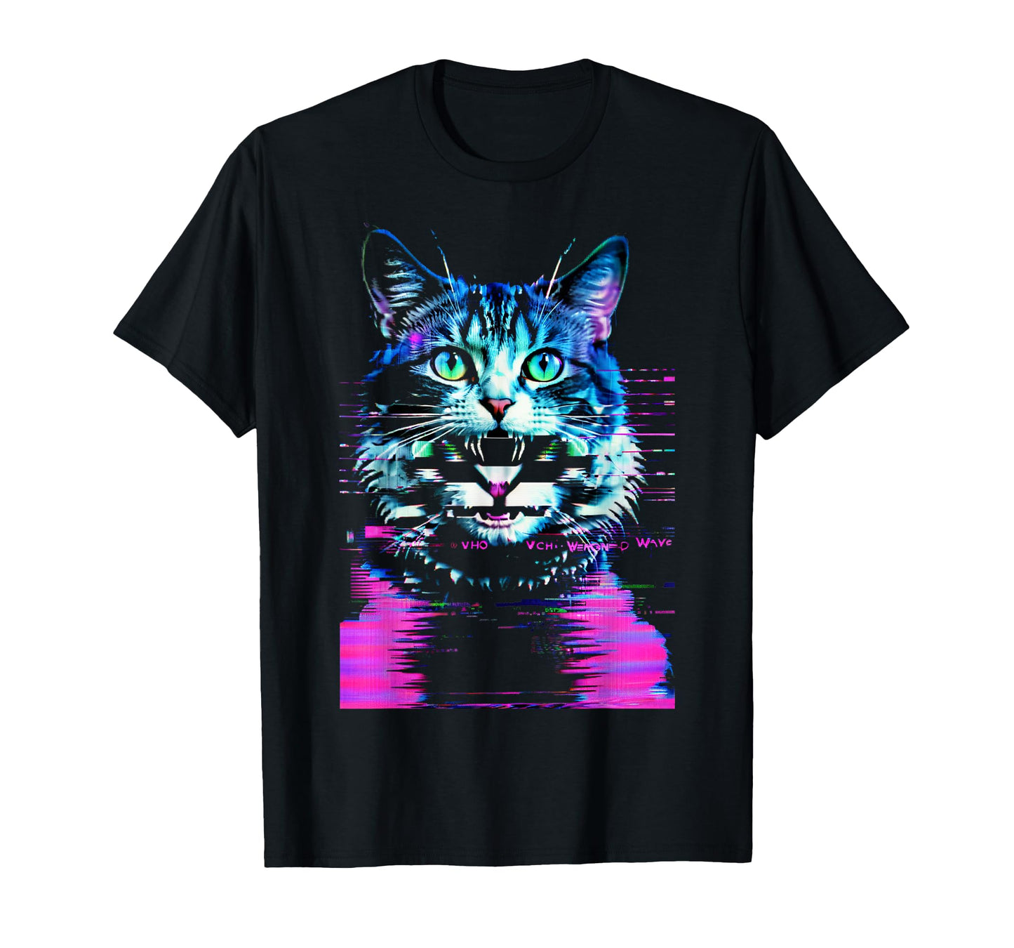 Weirdcore Cat Glitch Trippy Vaporwave Alt Harajuku Punk Men Women T-Shirt