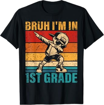 First Grade Dabbing Boy Bruh i'm in 1st Grade Student T-Shirt