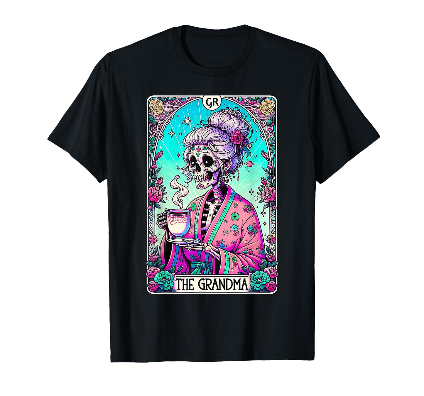 The Grandma Tarot Card Skeleton Mothers Day Witch Mom Skull T-Shirt