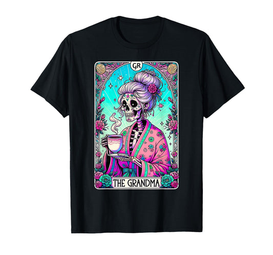 The Grandma Tarot Card Skeleton Mothers Day Witch Mom Skull T-Shirt