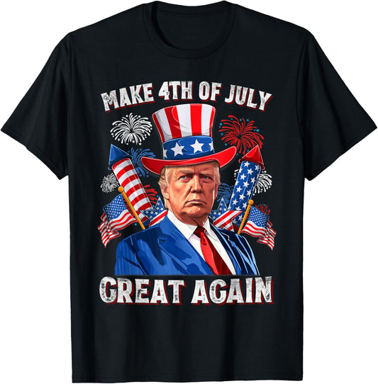 Make 4th Of July Great Again Trump Firework Men Women T-shirt