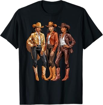 Black African American Cowgirl Western Country Texas Girls T-Shirt