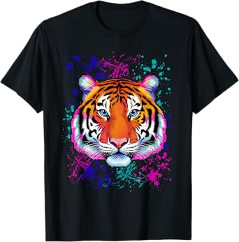 Colorful Tiger Graphic T-Shirt