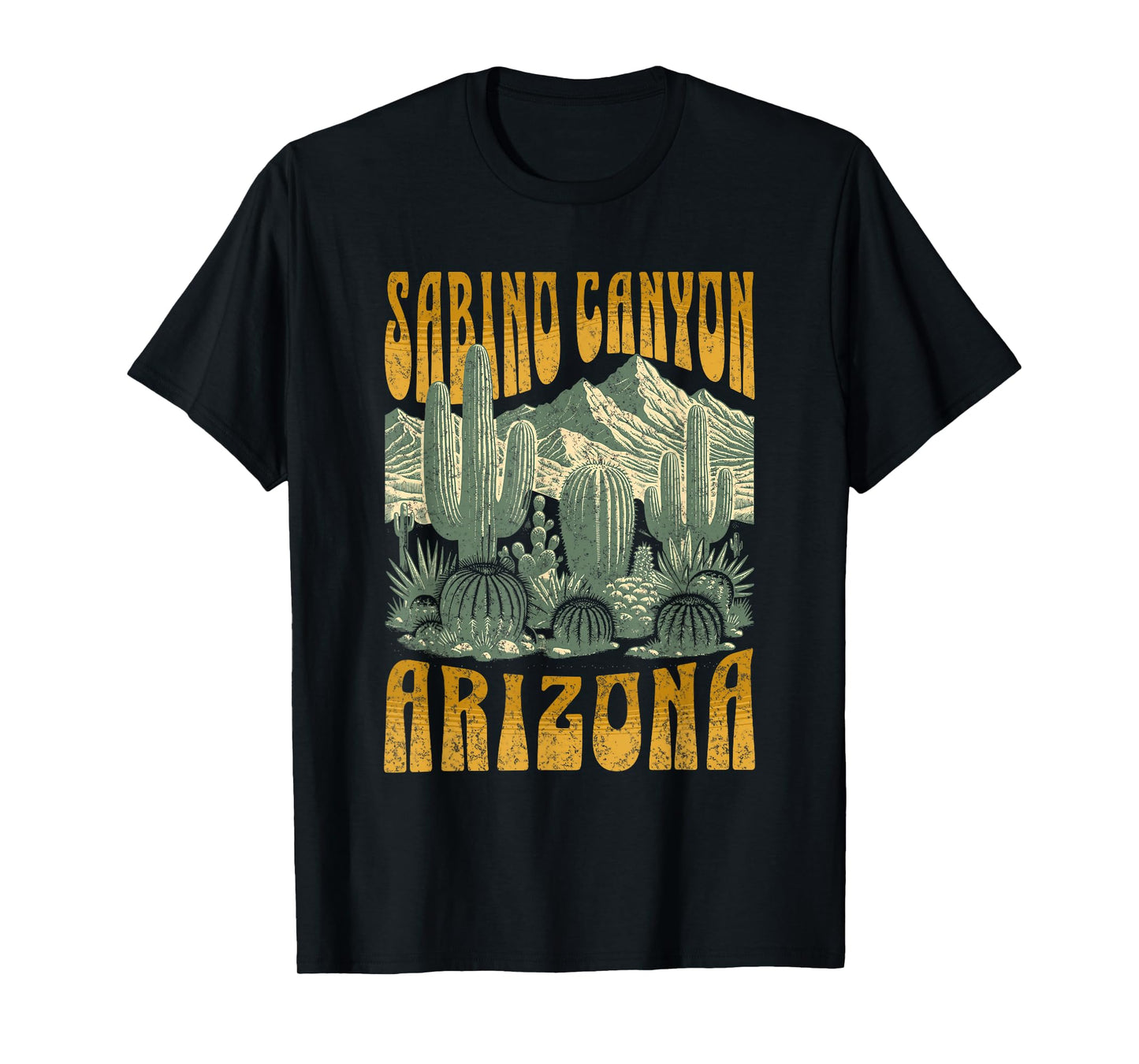 Sabino Canyon Arizona Cactus Retro Matching Family T-Shirt
