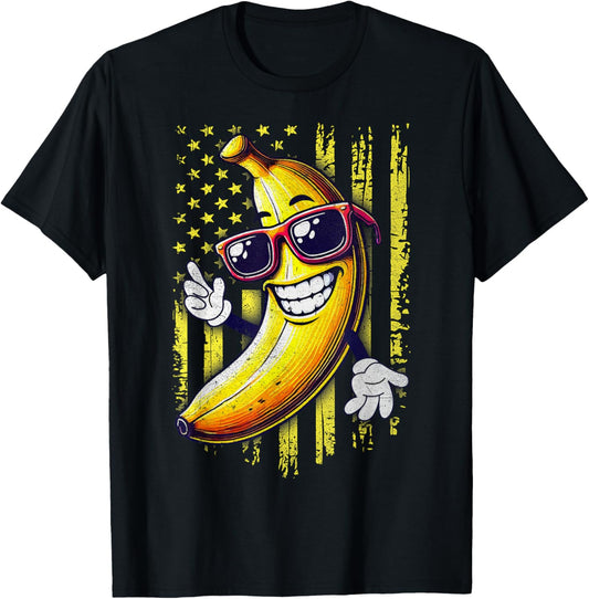 Graphic Bananas Proud Name Retro American Flag Bananas Lover T-Shirt