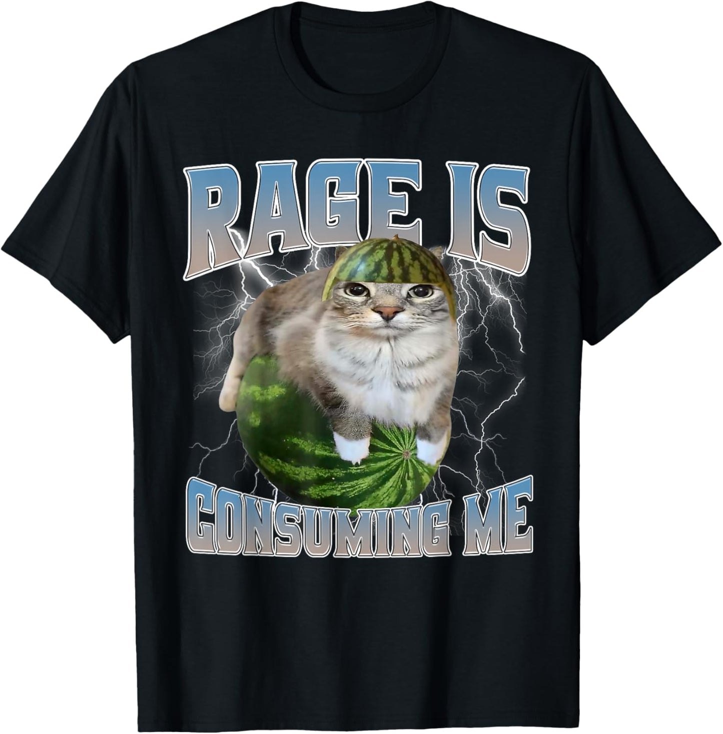 Rage Consumes Me Funny Silly Staring Cat Meme Women Men T-Shirt