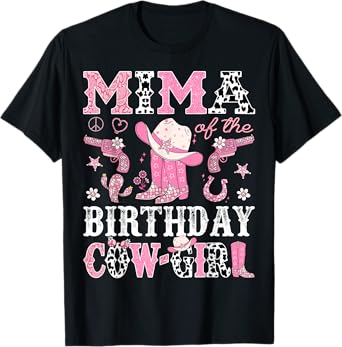 Mima Of The Birthday CowGirl Pink Disco Rodeo Western T-Shirt