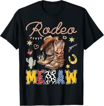 Rodeo Memaw Western Cowboy Birthday Matching Family T-Shirt