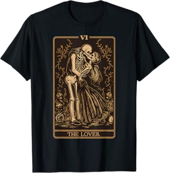 The Lovers Vintage Tarot Card - Gothic Halloween Tee T-Shirt