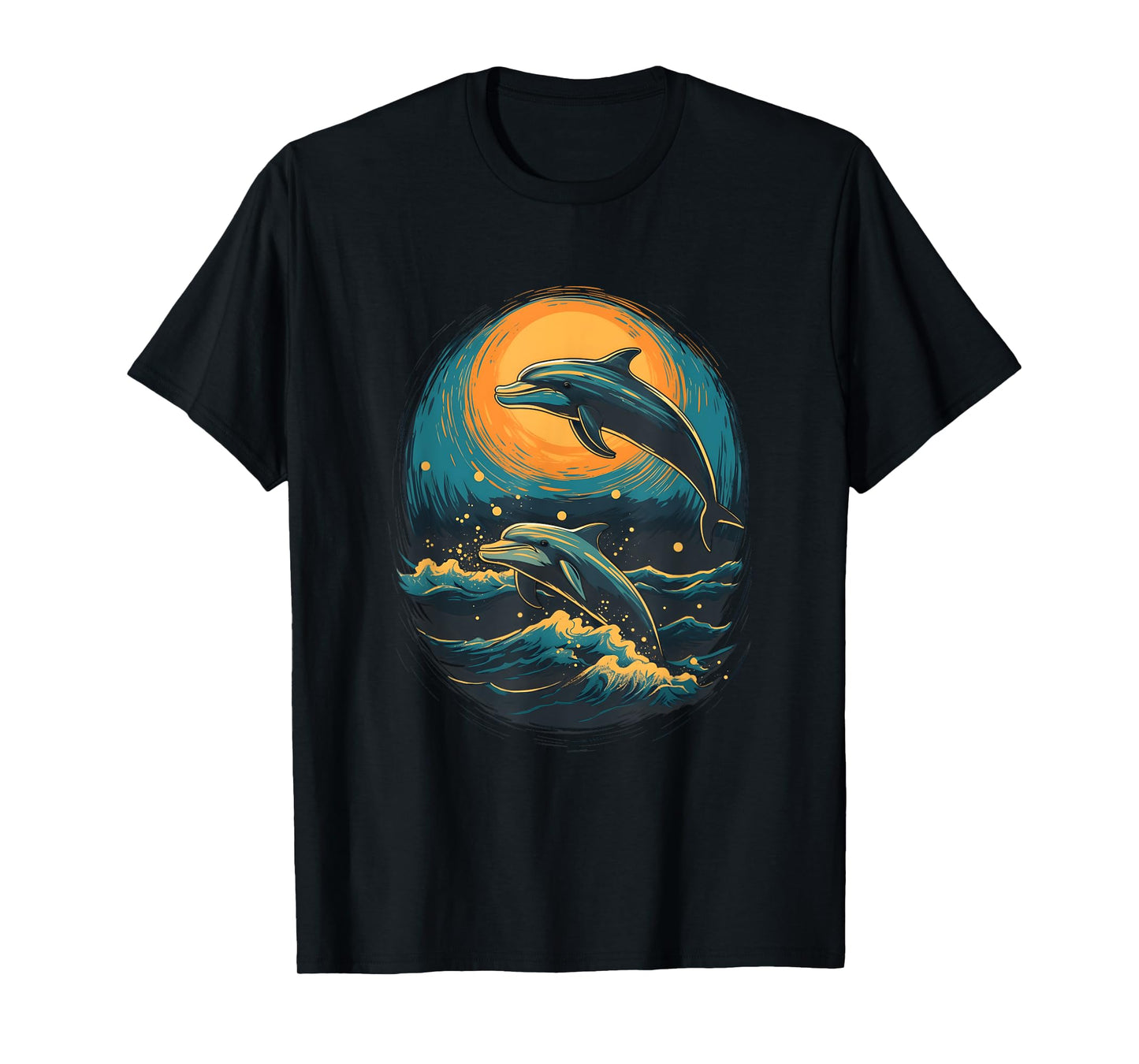 Dolphins At The Moon Parody 3 Dolphin Moon Ocean Life T-Shirt