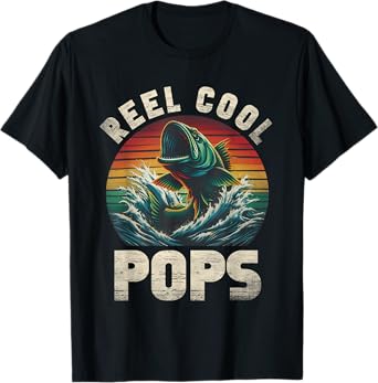 Reel Cool Pops Fishing Pops Pop Father's Day Fisherman Fish T-Shirt