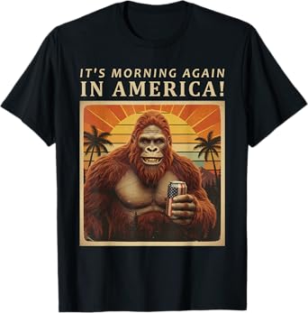 Bigfoot Beer Flag USA It's Morning Again in America Funny T-Shirt