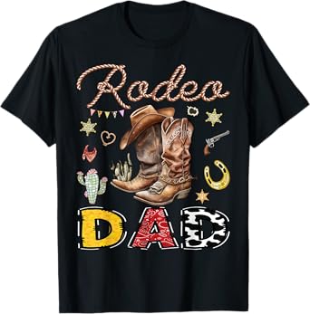 Rodeo Dad Western Cowboy Birthday Matching Family T-Shirt