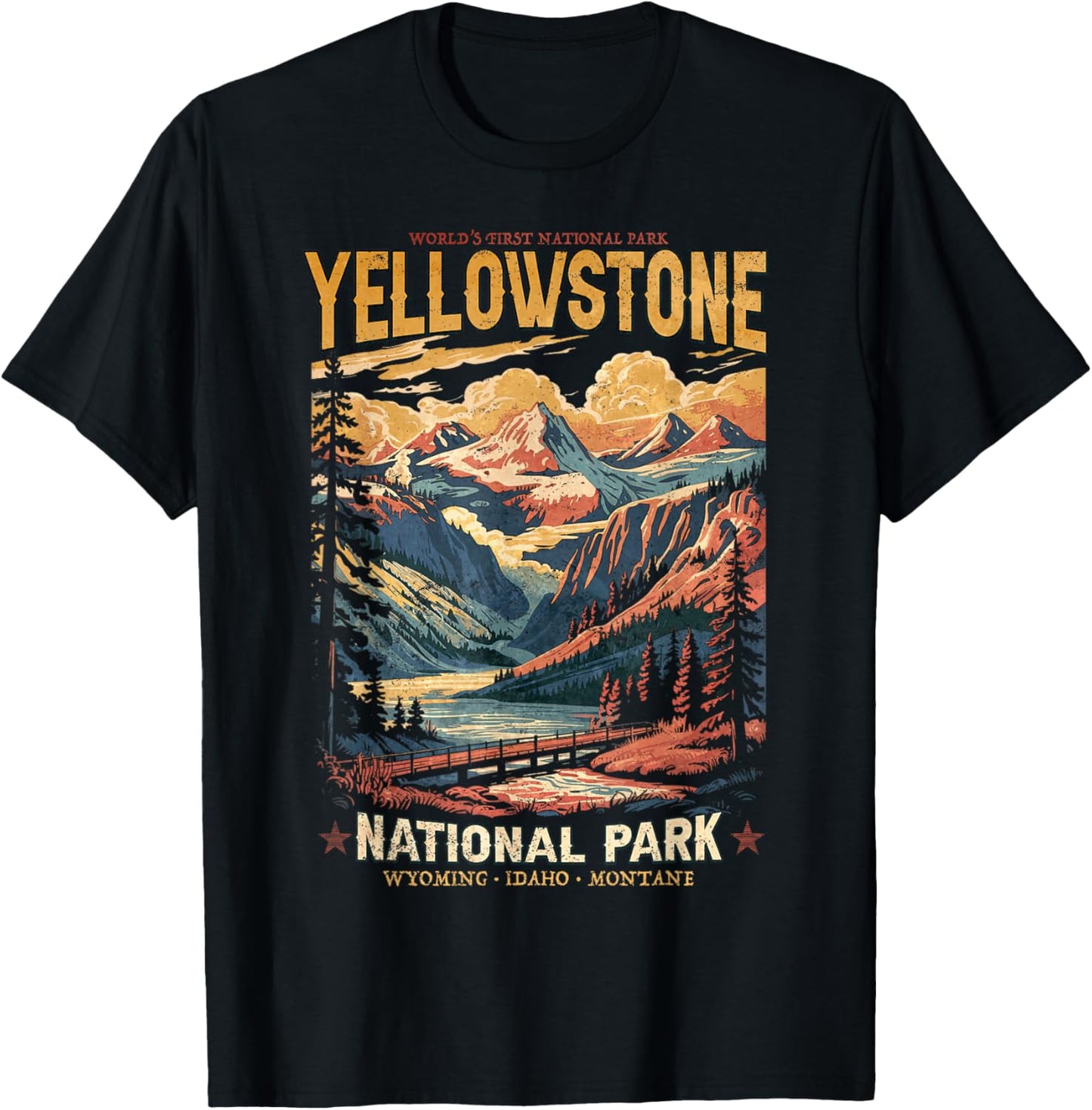 Yellowstone National Park Vintage Hiking T-Shirt