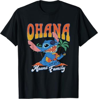 Disney Lilo & Stitch Ohana Means Family Vintage Tropical T-Shirt