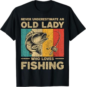 Funny Vintage Fishing Jokes Womens Fisherman Bass Fish T-Shirt