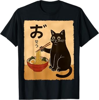 Funny Cat Ramen Japanese Kawaii Anime Cats Gifts Graphic T-Shirt