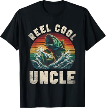 Reel Cool Uncle Fishing Uncle Father's Day Fisherman Fish T-Shirt