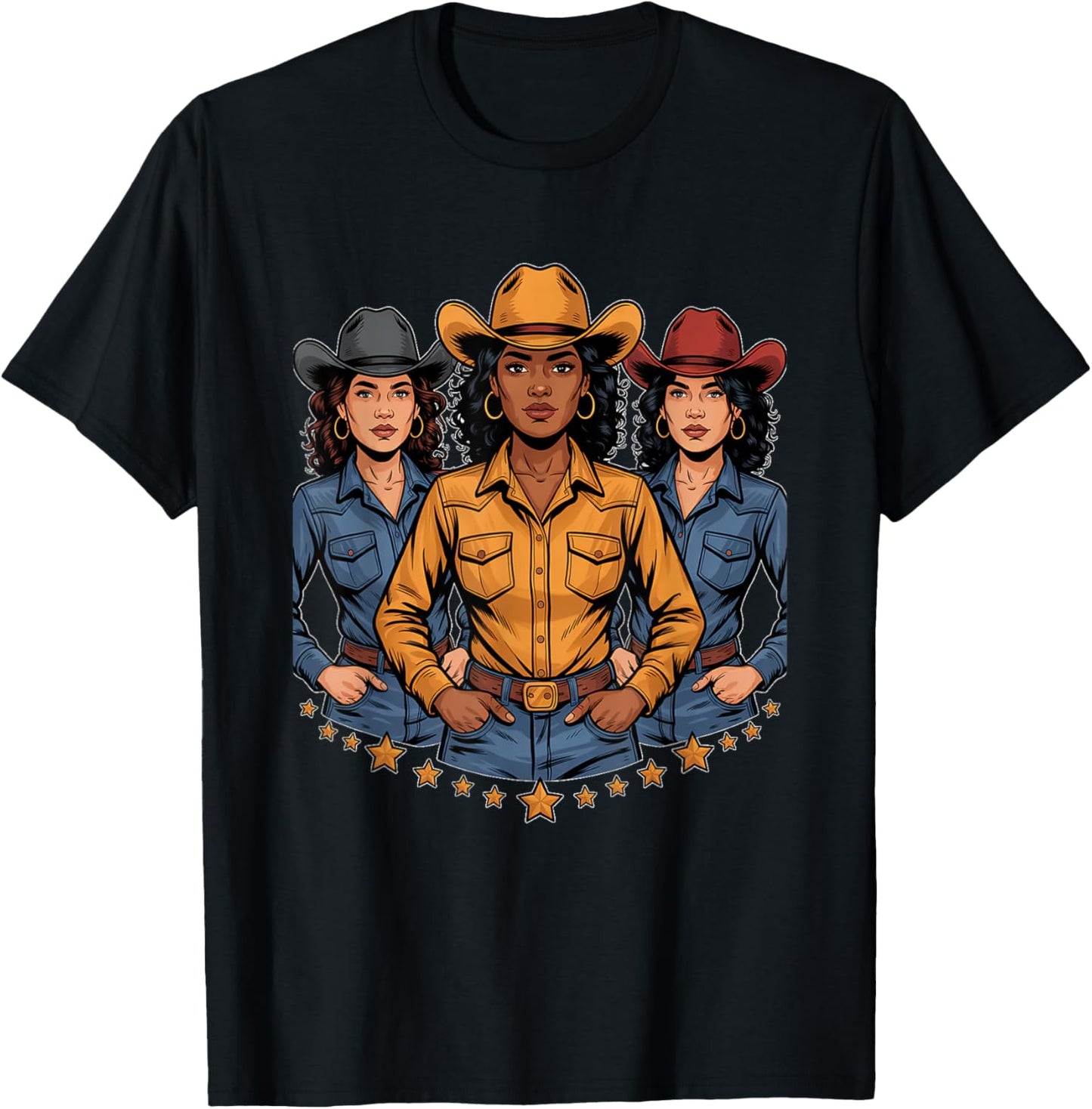 Black Cowgirl Western Rodeo Melanin T-Shirt