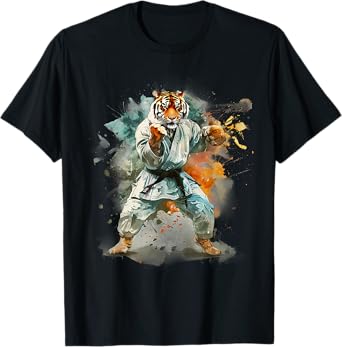 MMA Tiger Watercolor Kickboxing Taekwondo Martial Arts T-Shirt