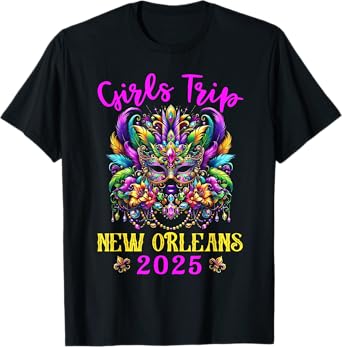 Retro Girls trip New Orleans 2025 Matching Group Vacation T-Shirt