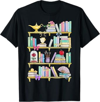 Belle's Bookshelf Book Lover Coquette Reader Women Girl T-Shirt
