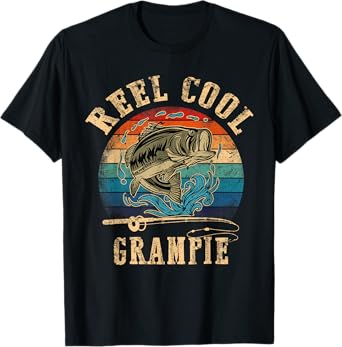 Vintage Reel Cool Grampie Fish Fishing Shirt Father's Day T-Shirt