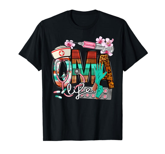 Qma Life Leopard Funny Qualified Medication Aide Nurse Day T-Shirt