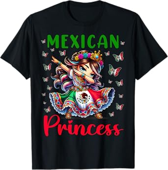 Mexican Princess Flag Latina Mexicana for girls kids T-Shirt
