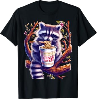 Raccoon Eating Instant Noodle Cup T-Shirt
