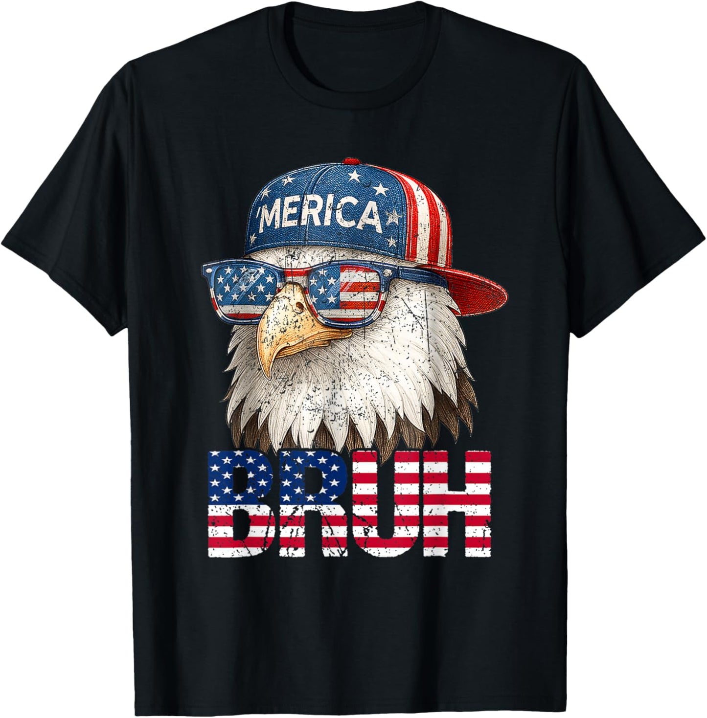Bruh Fourth 4th Of July Eagle American Patriotic Mens Boys T-shirt