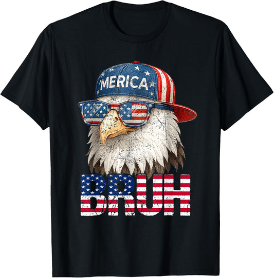 Bruh Fourth 4th Of July Eagle American Patriotic Mens Boys T-shirt