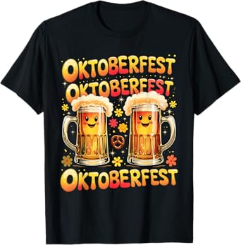 Oktoberfest Happy Beer Mugs Cute German Festival T-Shirt