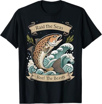 Viking Fishing & Rune Engraved Fisch - Funny Norse Fishing T-Shirt