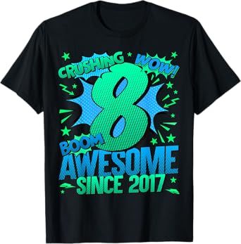 8 Year Old Gifts For Boys 8th Birthday Boy 8 Year Old Boy T-Shirt