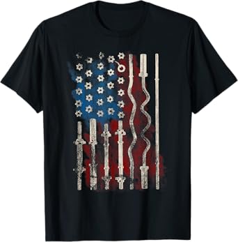 Patriotic American Flag Gym T Shirt for Weight Lifters