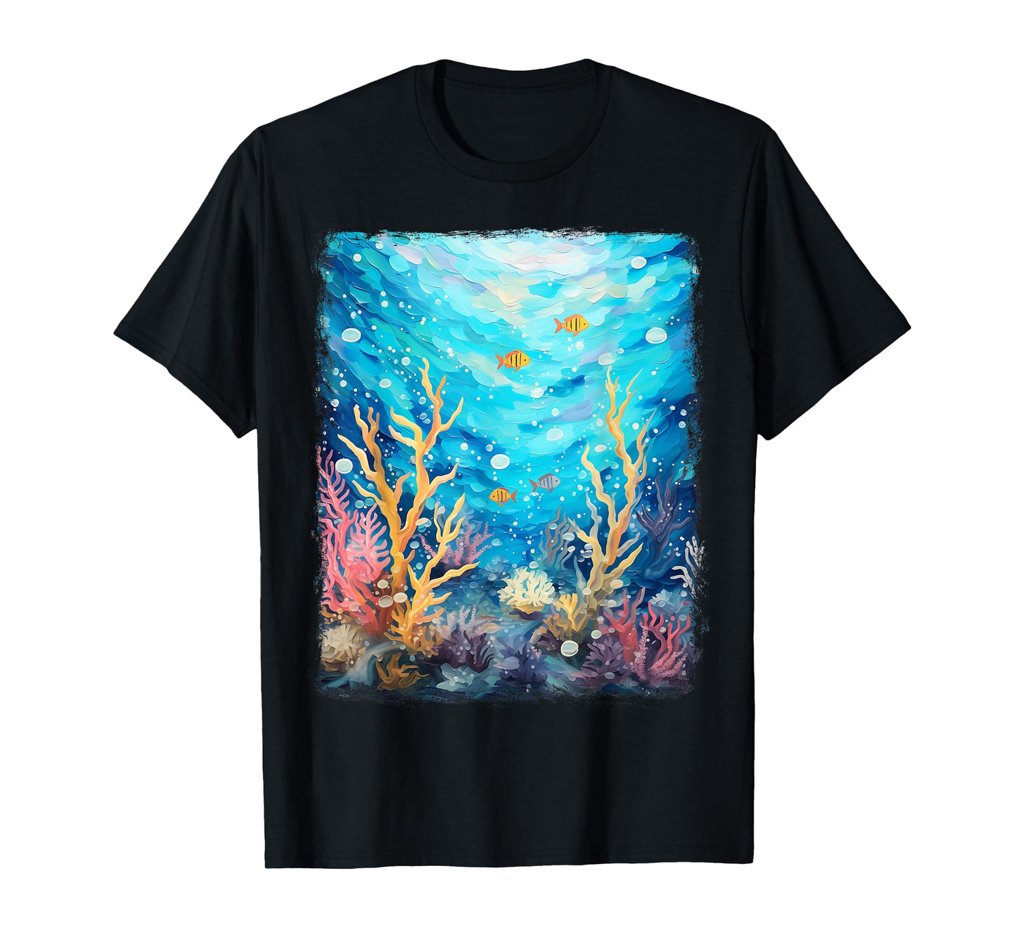 Coral Reef Sea Ocean Starry Night Painting T-Shirt