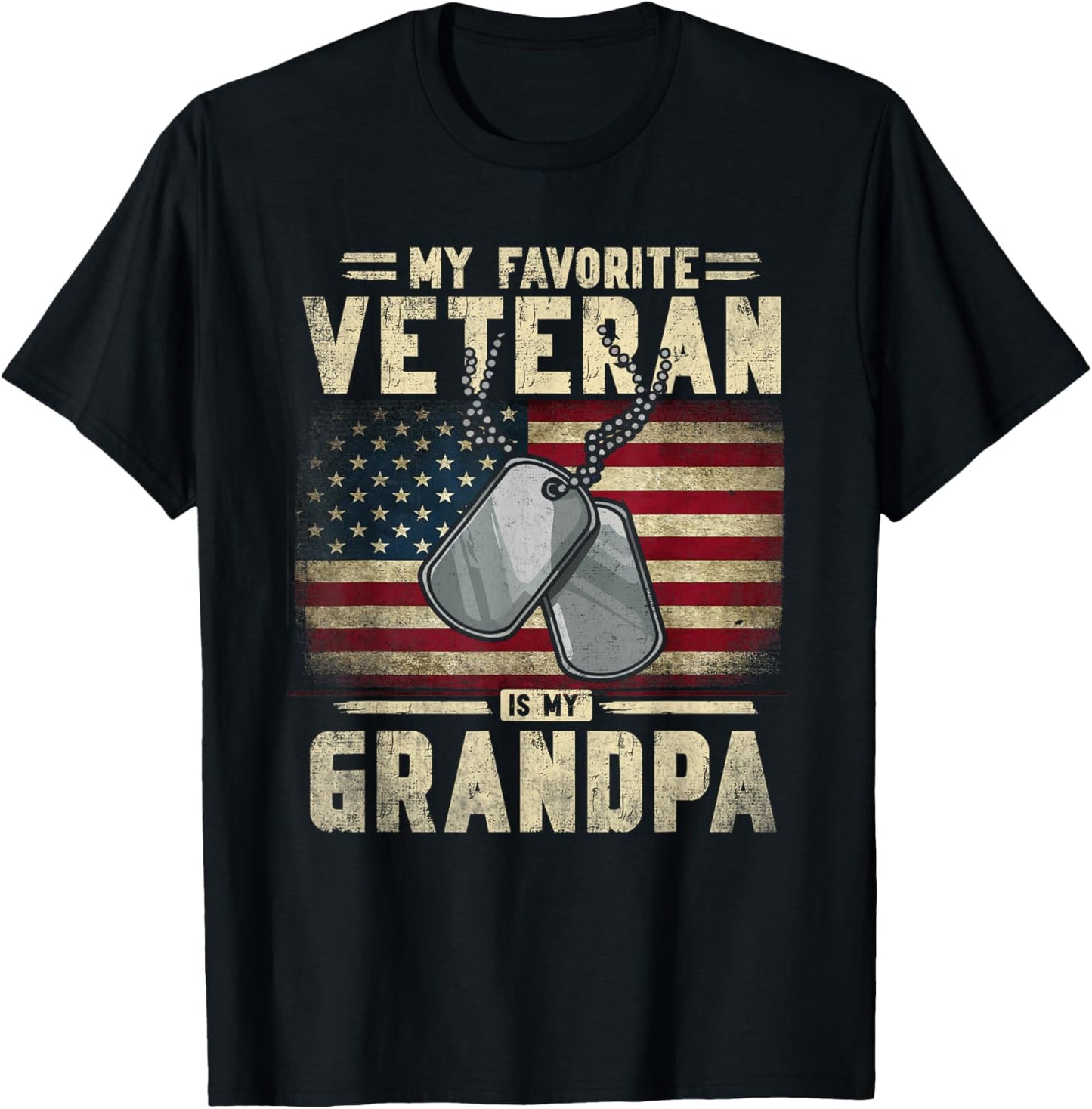 Father's Day Veteran Day My Favorite Veteran Is My Grandpa T-Shirt