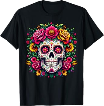 Day Of The Dead Dia De Los Muertos Sugar Skull Halloween T-Shirt