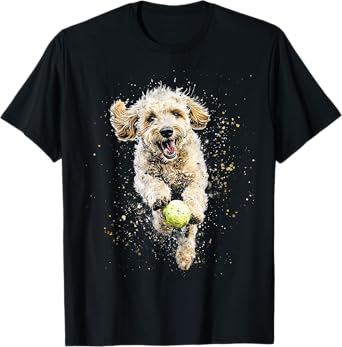 Goldendoodle Chasing Ball Cute Labradoodle Doodle Dog Mom T-Shirt
