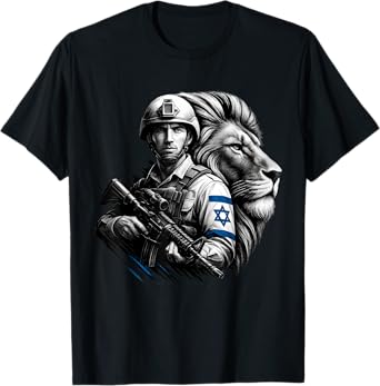 Israel Defense Forces Shirt, IDF Standing with Lion of Judah T-Shirt