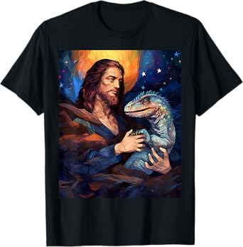 Dinosaur Jesus Shirts For Men Womens T Rex Funny Christian T-Shirt