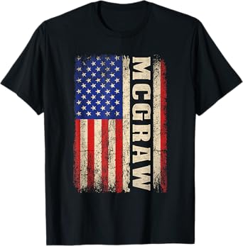 McGraw Last Name Shirt McGraw Name American Flag T-Shirt