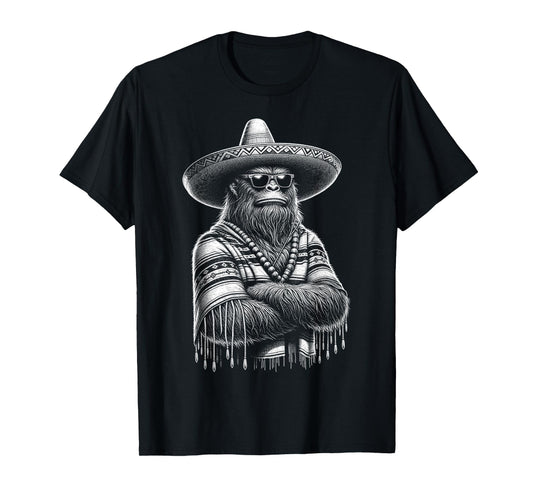 Bigfoot Sasquatch Funny Cryptid Senor Hairyoso Mexican T-Shirt