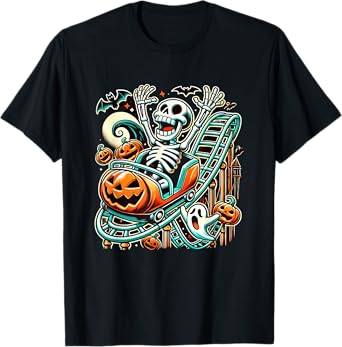 Halloween Skeleton Roller Coaster T-Shirt