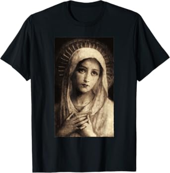 Virgin Mary Maria Catholic Painting T-Shirt