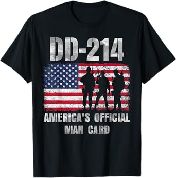 Vintage Dd214 Americas Official Man Card Funny Military T-Shirt