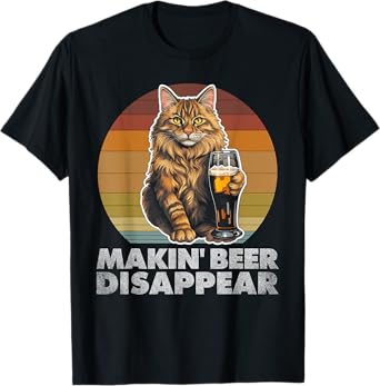 Cat Vintage Funny IPA Beer Drinking Retro Men Dad Mom Women T-Shirt